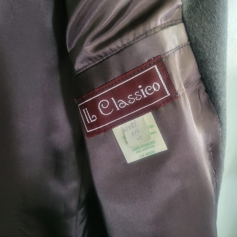 VTG IL CLASSICO Wool Grey Overcoat 70's/80's Style Mens Eur 42 - Picture 8 of 9